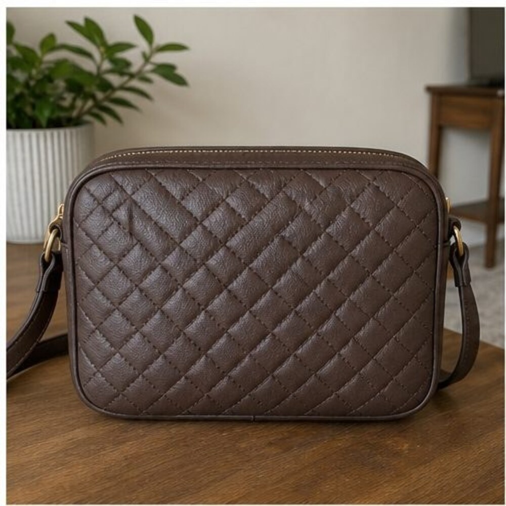 Camel Canvas Crossbody Bag